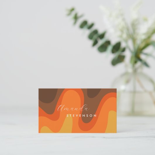 Retro Groove Liquid Abstract V Visitekaartje (Staand voorkant)
