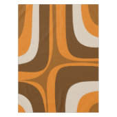 Retro Groove Mid Century Modern Pattern 70s Bruin Tafelkleed (Voorkant)