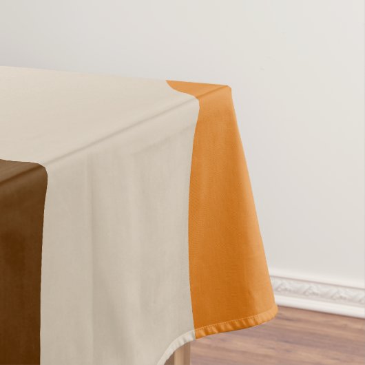 Retro Groove Mid Century Modern Pattern 70s Bruin Tafelkleed (Voorbeeld)