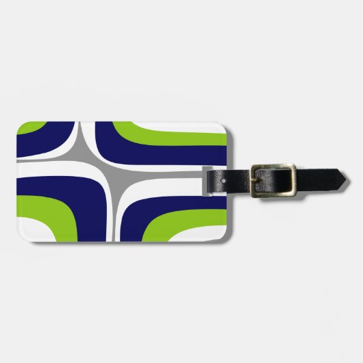 Retro Groove Mid Century Moderne Abstracte Limoen  Bagagelabel (Voorkant horizontaal)