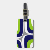 Retro Groove Mid Century Moderne Abstracte Limoen Bagagelabel (Voorkant verticaal)