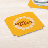 Retro Groove Paper Coaster Kartonnen Onderzetters (Gekanteld)