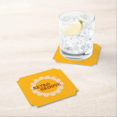 Retro Groove Paper Coaster Kartonnen Onderzetters (Insitu)