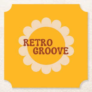 Retro Groove Papier Onderzetter