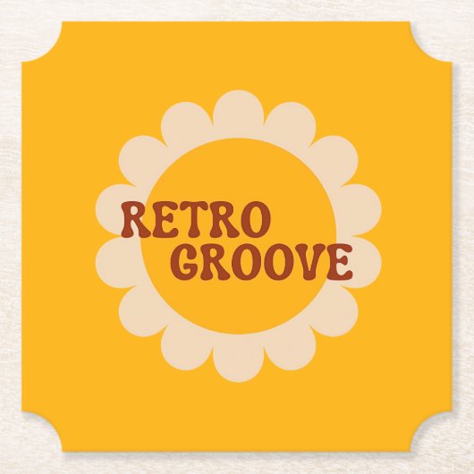 Retro Groove Papier Onderzetter (Voorkant)