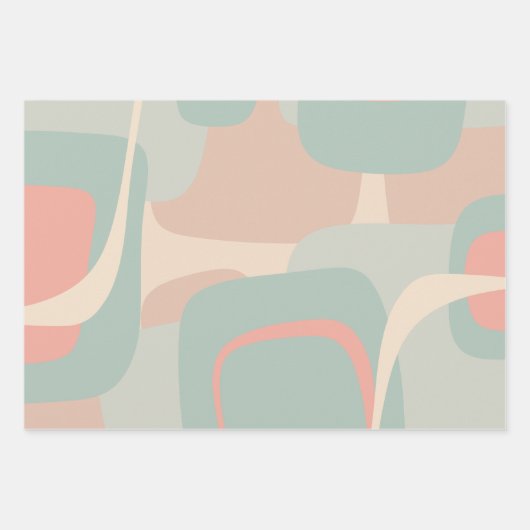 Retro Groove Pastel Vibes Patronen Inpakpapier Vel (Voorkant 2)