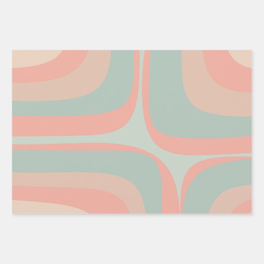 Retro Groove Pastel Vibes Patronen Inpakpapier Vel (Voorkant)