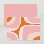 Retro Groove Roze en Oranje Abstract Patroon Bedankkaart (Voorkant / Achterkant)