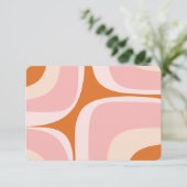 Retro Groove Roze en Oranje Abstract Patroon Bedankkaart (Staand voorkant)