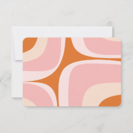 Retro Groove Roze en Oranje Abstract Patroon Bedankkaart