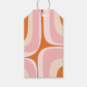 Retro Groove Roze en Oranje Abstract Patroon Cadeaulabel (Voorkant)