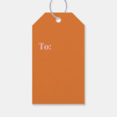 Retro Groove Roze en Oranje Abstract Patroon Cadeaulabel (Achterkant)