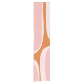 Retro Groove Roze en Oranje Abstract Patroon Korte Tafelloper (Voorkant)