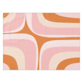 Retro Groove Roze en Oranje Abstract Patroon Tafelkleed (Voorkant (Horizontaal))
