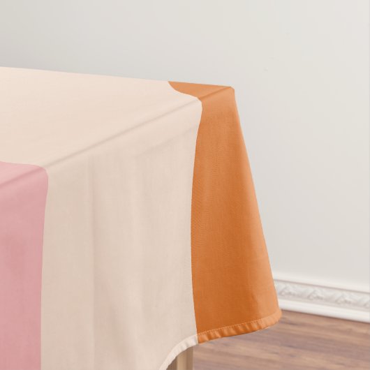 Retro Groove Roze en Oranje Abstract Patroon Tafelkleed (Voorbeeld)