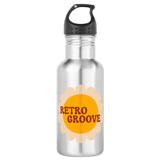Retro Groove RVS Waterfles (Voorkant)