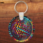 Retro Groove: Space-Time Disco Ball Sleutelhanger (Achterkant)
