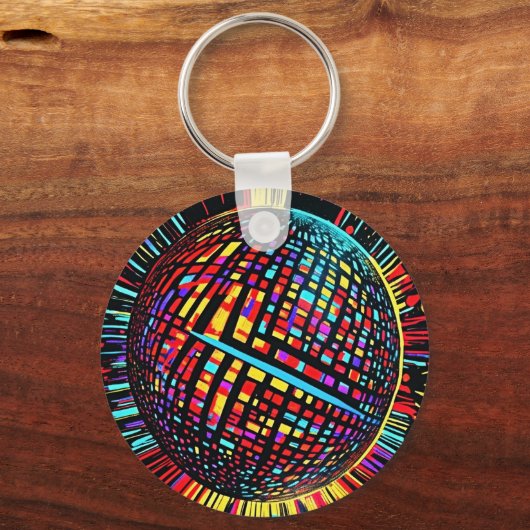 Retro Groove: Space-Time Disco Ball Sleutelhanger (Achterkant)