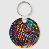 Retro Groove: Space-Time Disco Ball Sleutelhanger (Achterkant)