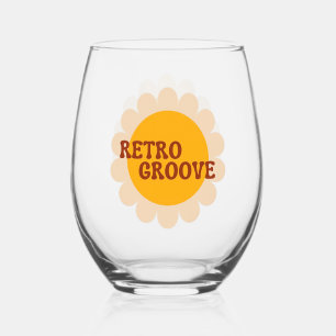 Retro Groove Steelloze Wijn Glas