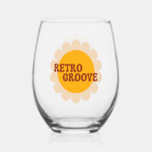 Retro Groove Steelloze Wijn Glas (Achterkant)