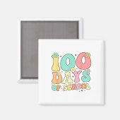 Retro Groovy 100 Dagen Gelukkige 100ste Dag van Sc Magneet (Voorkant / Achterkant)