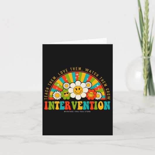 Retro Groovy 100 dagen schoolleraar Interventi Kaart (Voorkant)