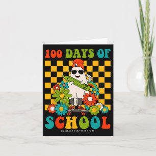 Retro Groovy 100 dagen van schoolleraren Kinder GH Kaart