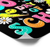 Retro Groovy 100ste Dag van de School Leraren Kind Poster (Hoek)