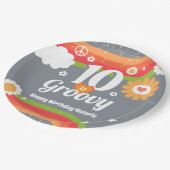 Retro Groovy 10e verjaardag Papieren Bordje (Gekanteld)
