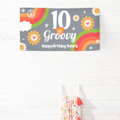 Retro Groovy 10e verjaardag Spandoek (Insitu)