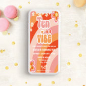 Retro Groovy 10e Verjaardagsuitnodiging Sjabloon Kaart