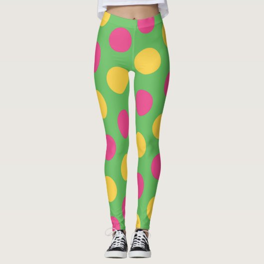 Retro Groovy 1960s mod patroon Leggings (Voorkant)