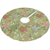 retro groovy 1970 disco christmas tree green check kerstboom rok (Gekanteld)