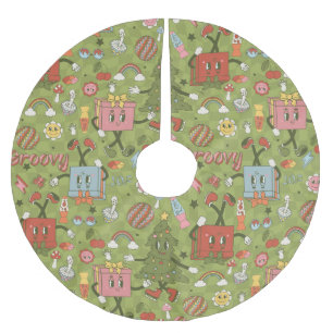 retro groovy 1970 disco kerstboom groen vinkje rok