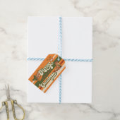 Retro Groovy 1970s Prettig Kerstfeest Cadeaulabel (Met Touw)