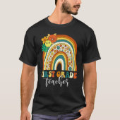 Retro Groovy 1e klas leraar regenboog T-shirt (Voorkant)