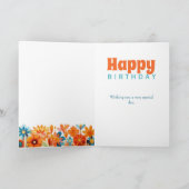 Retro Groovy 21e verjaardag Bloemkracht Kaart (Binnen)