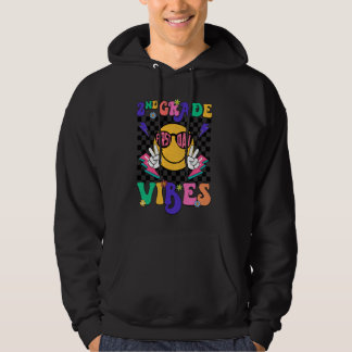 Retro Groovy 2e klas Vibes Smile Team Terug naar S Hoodie