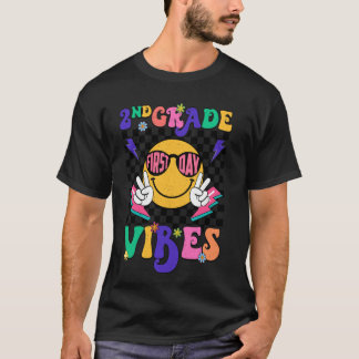 Retro Groovy 2e klas Vibes Smile Team Terug naar S T-shirt