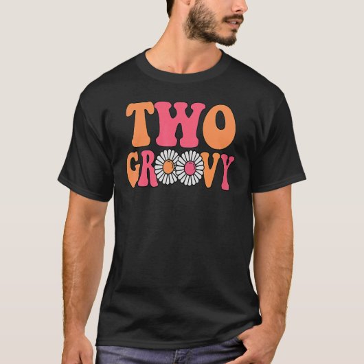 Retro Groovy 2e Matching Family 1e verjaardag T-shirt (Voorkant)