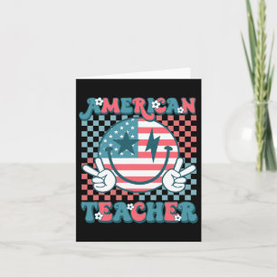 Retro Groovy 4th of July Smile Amerikaanse thee Kaart