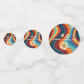 Retro Groovy 50e verjaardag aangepaste naam Confetti (Voorkanten)