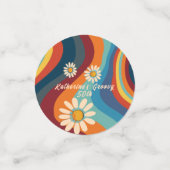Retro Groovy 50e verjaardag aangepaste naam Confetti (Kleine voorkant)