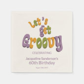 Retro Groovy 60e Verjaardagsfeestje Servet (Voorkant)