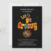 Retro Groovy 60e verjaardagsuitnodiging Kaart (Voorkant)