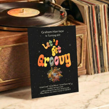 Retro Groovy 60e verjaardagsuitnodiging
