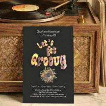 Retro Groovy 60e verjaardagsuitnodiging