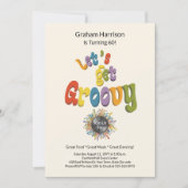 Retro Groovy 60e verjaardagsuitnodiging Kaart (Voorkant)