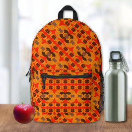 Retro Groovy 60's 70's Bellen Patroon Bedrukte Rugzak